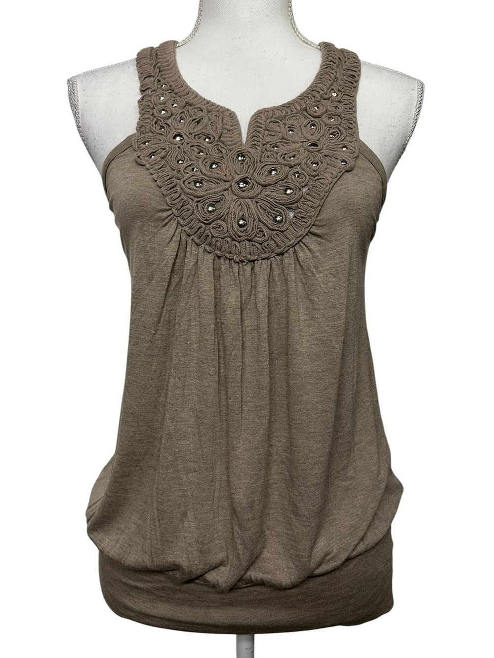 GINGER G / Tab Embellished Tank Top / Medium / Y2K Bohemian Fairy 2000’s